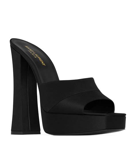 ysl boogie platform heels|Boogie 110 satin platform mules in black .